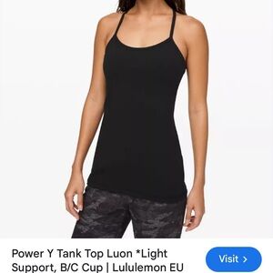 lululemon athletica Black Power Y Tank Top